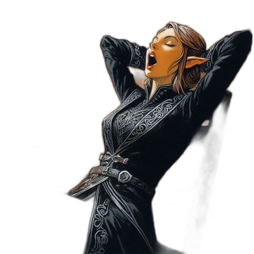 dress, staff, dragon, fantasy art transparent PNG cut-out
