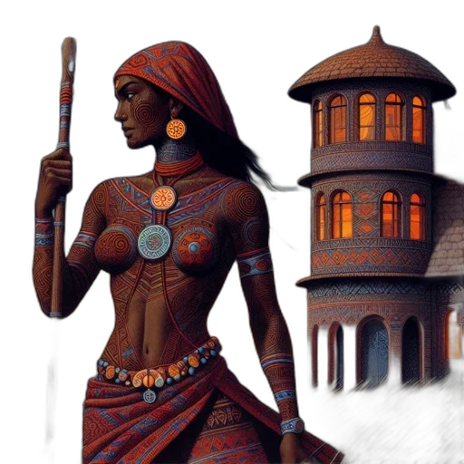staff, jewelry, sword, dress transparent PNG cut-out
