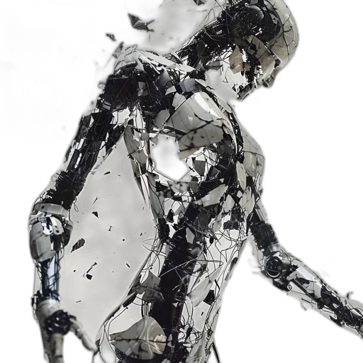 robot, jacket, face, dress transparent PNG cut-out
