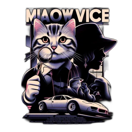 comic book art, concept art, poster, miaow transparent PNG cut-out