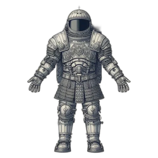 robot, jacket, mask, staff transparent PNG cut-out