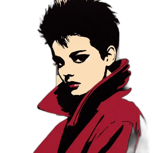 jacket, face, comic book art, cartoon transparent PNG cut-out