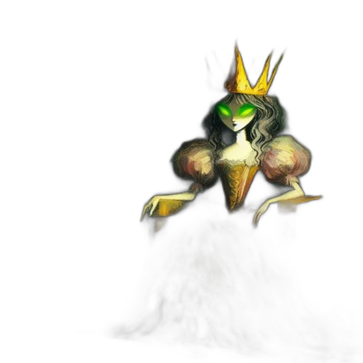 dragon, creature, crown, staff transparent PNG cut-out