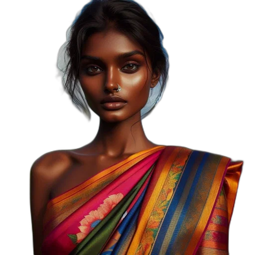 dress, face, jewelry, photorealistic transparent PNG cut-out