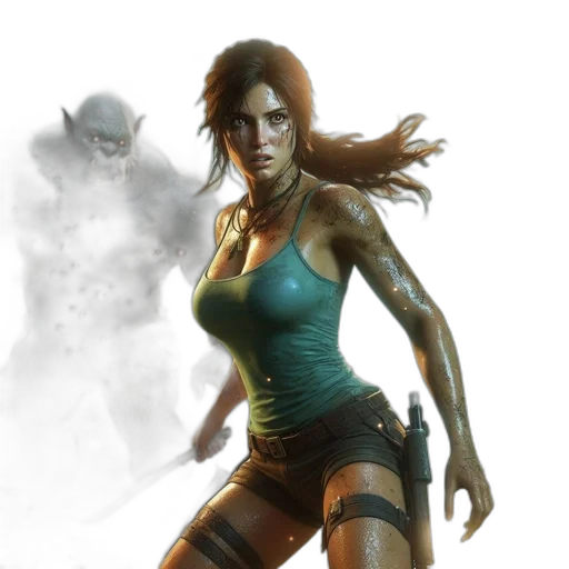 concept art, comic book art, fantasy art, cyberpunk transparent PNG cut-out