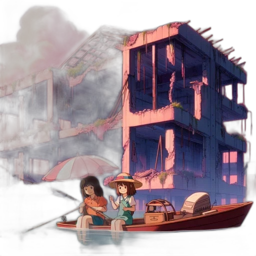 building, concept art, 3d render, anime transparent PNG cut-out