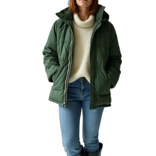 jacket, 3d render, photorealistic, green transparent PNG cut-out