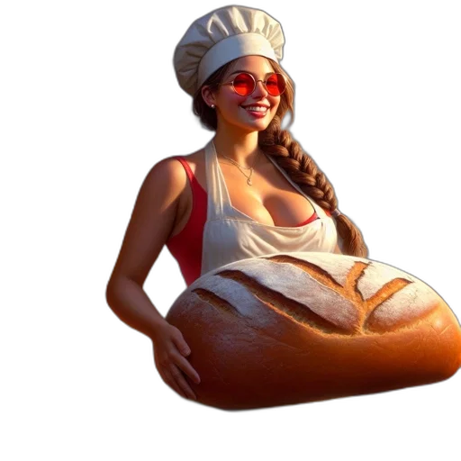 food, hat, dress, 3d render transparent PNG cut-out