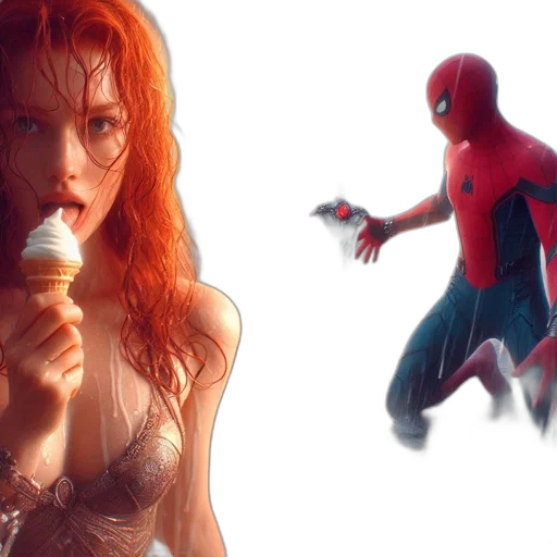 concept art, comic book art, 3d render, two transparent PNG cut-out