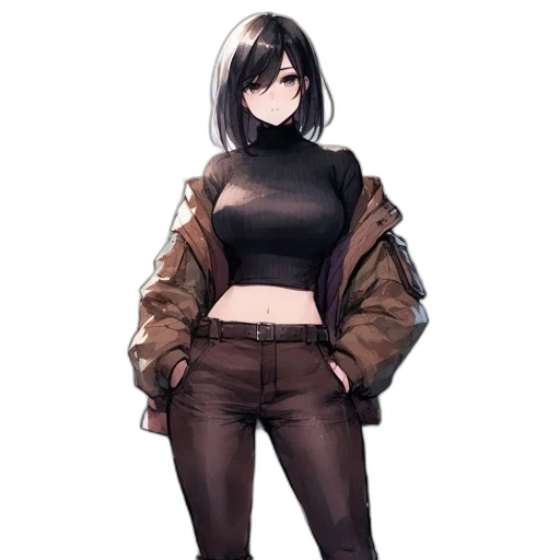 jacket, staff, dress, weapon transparent PNG cut-out