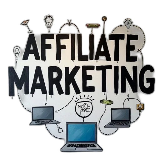 word, affiliate, marketing, painted transparent PNG cut-out