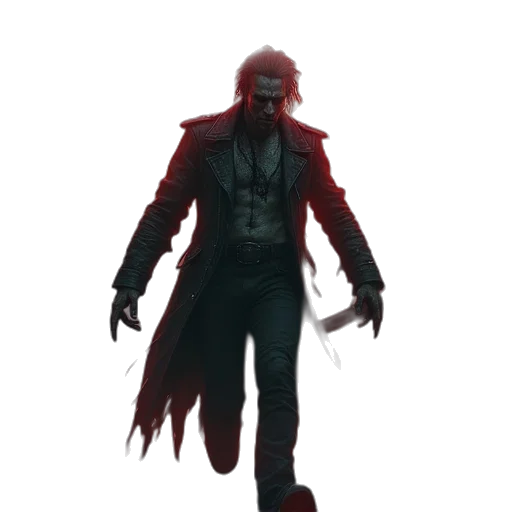 jacket, staff, creature, weapon transparent PNG cut-out