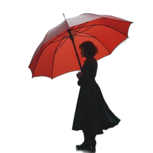 umbrella, staff, jacket, hat transparent PNG cut-out