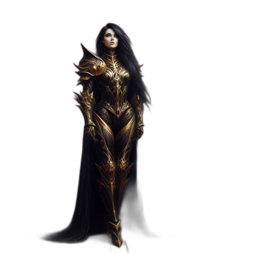 dress, staff, jewelry, fantasy art transparent PNG cut-out