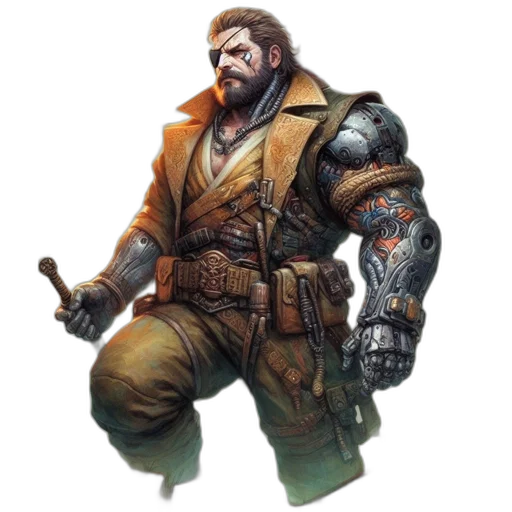 jacket, staff, weapon, concept art transparent PNG cut-out