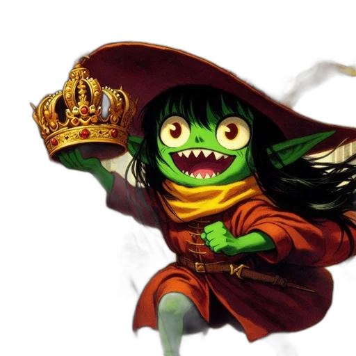 crown, staff, dragon, creature transparent PNG cut-out