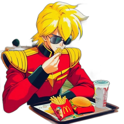 food, anime, vaporwave, pixel art transparent PNG cut-out