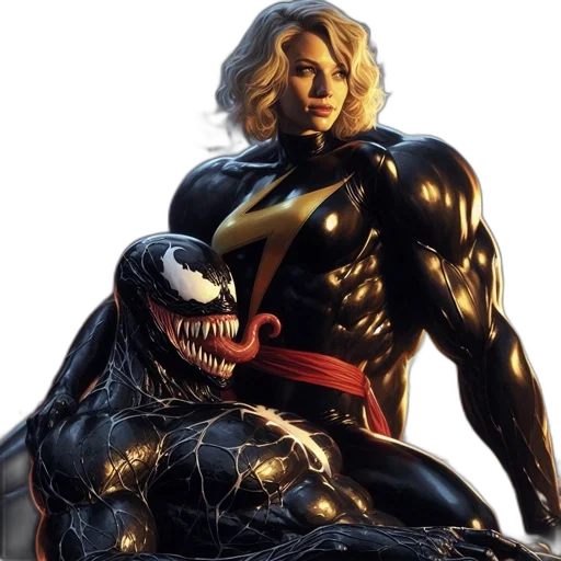 comic book art, concept art, blonde-haired, female transparent PNG cut-out