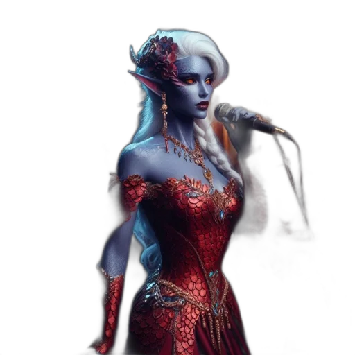 dress, dragon, creature, staff transparent PNG cut-out
