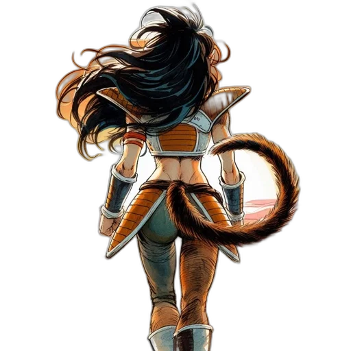 dragon, hair, staff, sword transparent PNG cut-out