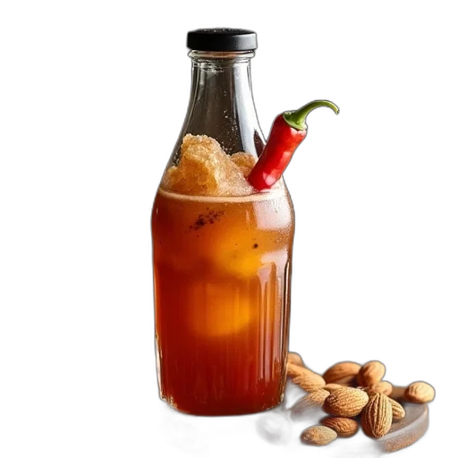 bottle, food, 3d render, photorealistic transparent PNG cut-out