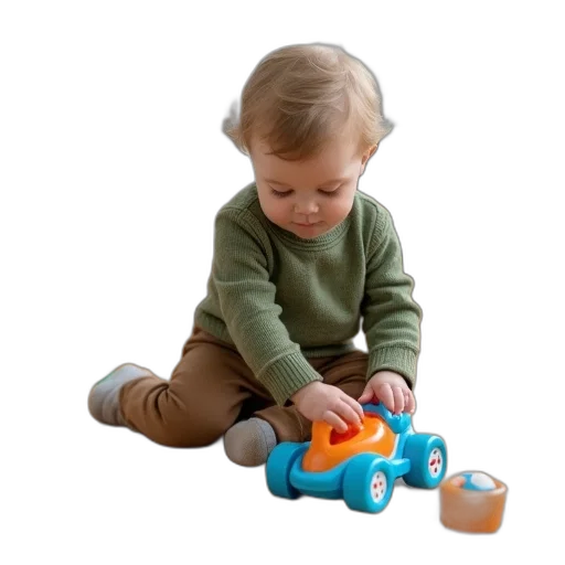 toddler, playing, blue, orange transparent PNG cut-out