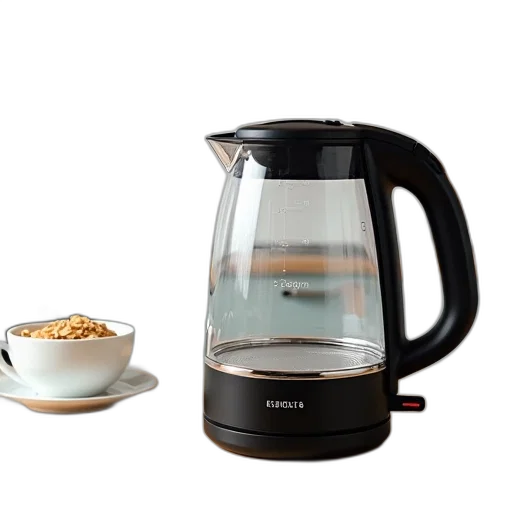modern, electric, kettle, sleek transparent PNG cut-out