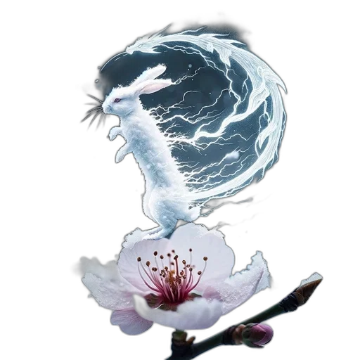 dragon, flower, staff, creature transparent PNG cut-out