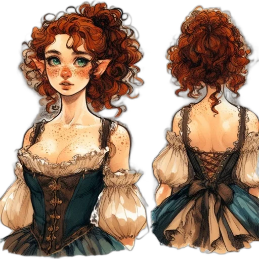 dress, concept art, fantasy art, watercolor transparent PNG cut-out
