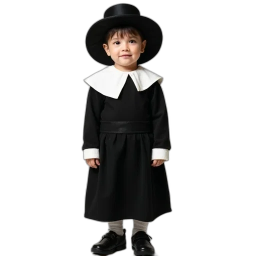 dress, hat, child, pilgrim transparent PNG cut-out