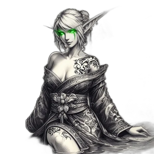 dress, mask, dragon, staff transparent PNG cut-out