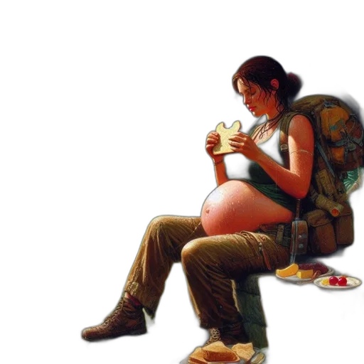 food, concept art, photorealistic, oil painting transparent PNG cut-out