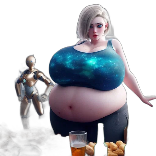robot, food, concept art, 3d render transparent PNG cut-out