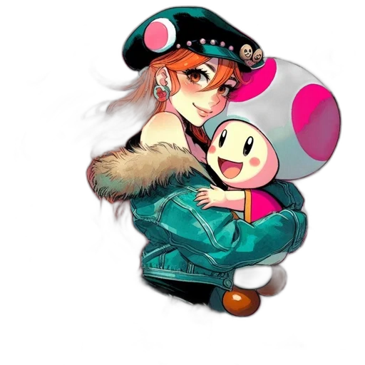 jacket, mask, hat, staff transparent PNG cut-out
