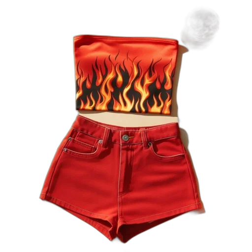 jacket, fire, flat, lay transparent PNG cut-out