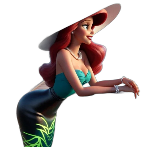 hat, dress, concept art, 3d render transparent PNG cut-out