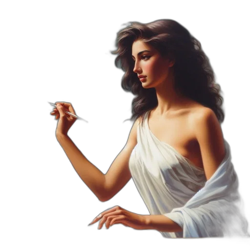 dress, jewelry, oil painting, photorealistic transparent PNG cut-out