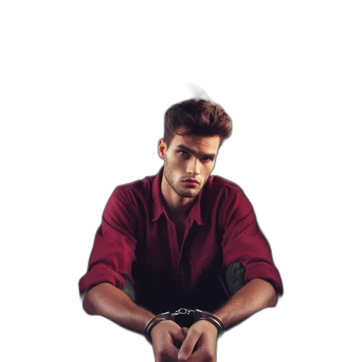 jacket, hair, staff, photorealistic transparent PNG cut-out
