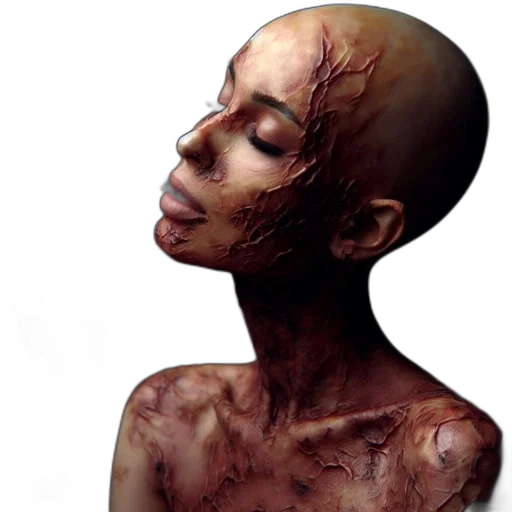face, hair, mask, creature transparent PNG cut-out