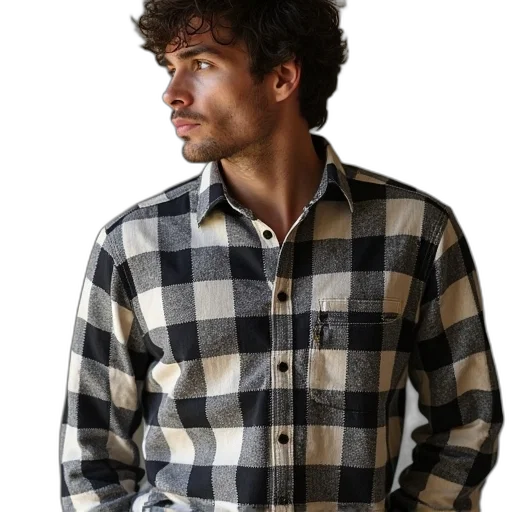 jacket, face, photorealistic, monochrome transparent PNG cut-out