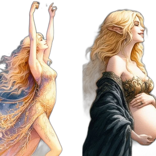 concept art, fantasy art, watercolor, comic book art transparent PNG cut-out