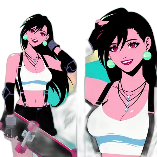 concept art, vaporwave, cartoon, anime transparent PNG cut-out