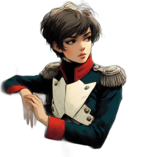 jacket, staff, face, concept art transparent PNG cut-out