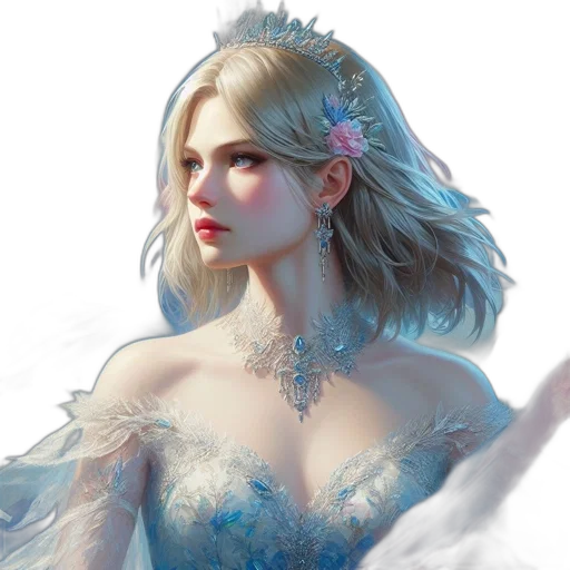 dress, crown, face, jewelry transparent PNG cut-out