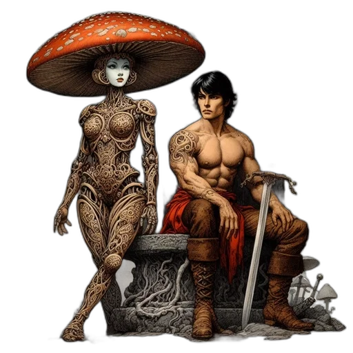 fantasy art, concept art, comic book art, photorealistic transparent PNG cut-out