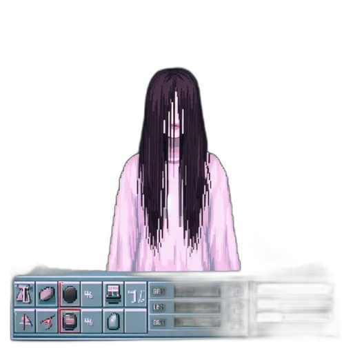 hair, robot, creature, staff transparent PNG cut-out