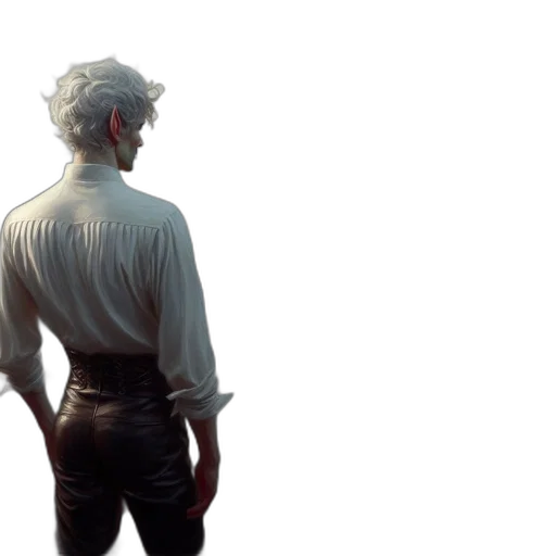 staff, jacket, hair, sword transparent PNG cut-out