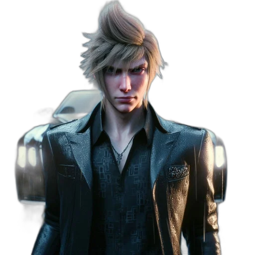 jacket, face, weapon, staff transparent PNG cut-out