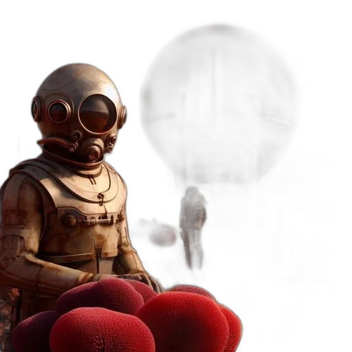 robot, mask, creature, concept art transparent PNG cut-out