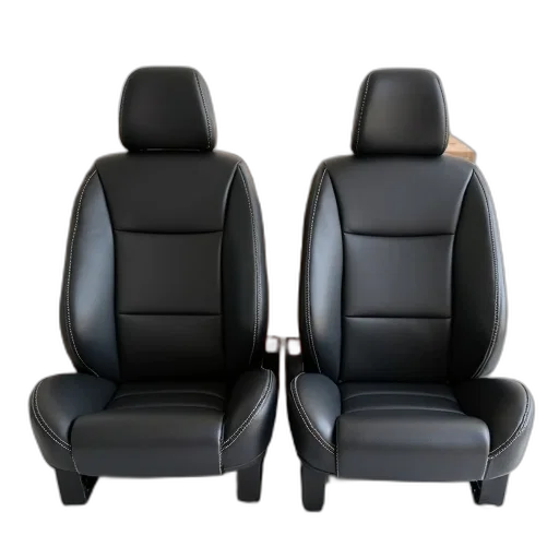 furniture, two, black, leather transparent PNG cut-out